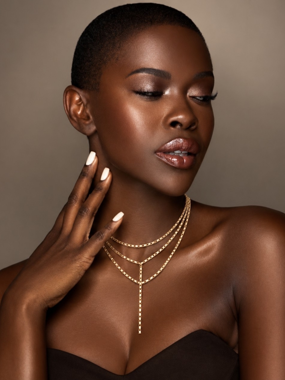 SUGARFIX by BaubleBar Gold Layered Y-Chain Necklace | Multi-Strand Lariat